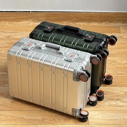 100% Aluminum-magnesium Alloy Travel Rolling Luggage 20/24/29 Inch Trolley Luggage Carry-On Cabin Brand Travel Suitcase