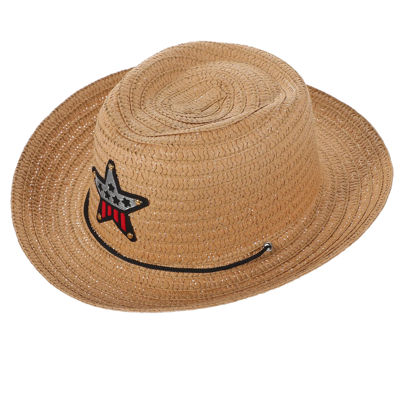 

Straw Cowboy Hat for Wide Brim Sun Protection Beach Party Hats Summer Vacation Accessories Tea Straw