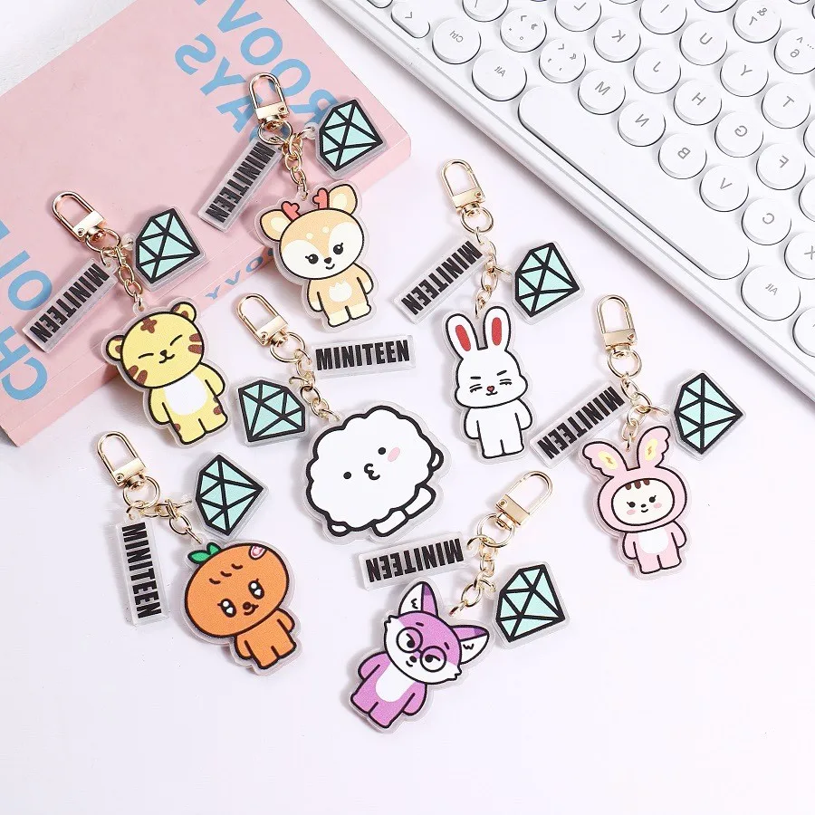 Kpop Idol JEONGHAN WONWOO Keychains Miniteen Cute cartoon Acrylic Keyring