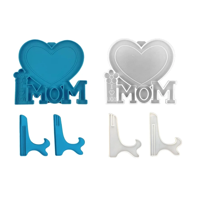 MOM Love Heart Cornice per foto Stampo in resina epossidica UV Cornice per foto Stampo in silicone fai da te