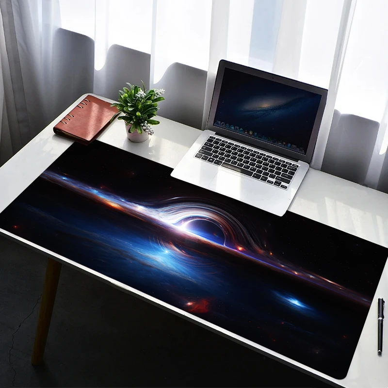 Mouse Pad PC Non Slip Rubber Black Mousepad Laptop Gamer Cabinet Keyboard Pad Office Computer Gaming Space Galaxy Desk Mouse Mat