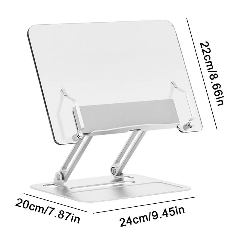 Book Stand For Desk Foldable Adjustable Textbook Stand With Elastic Book Clip Super Load-Bearing Book Stand For Reading Desktop