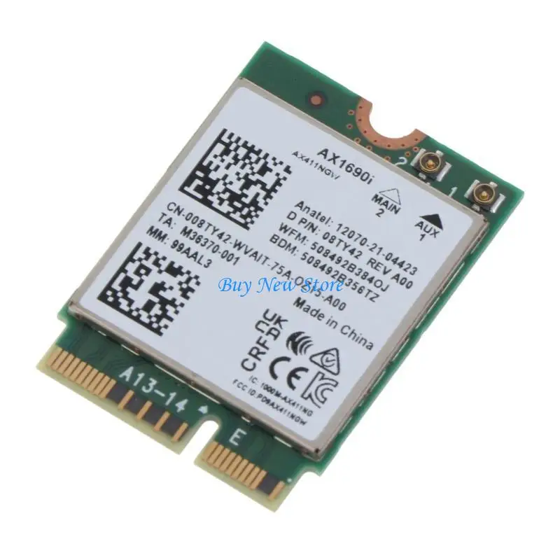 

20CE AX411NGW AX411 1690i 2.4G 6G Tri-band Wireless Card Card 802.11AC Bluetooth-compatible 5.3 Replacement
