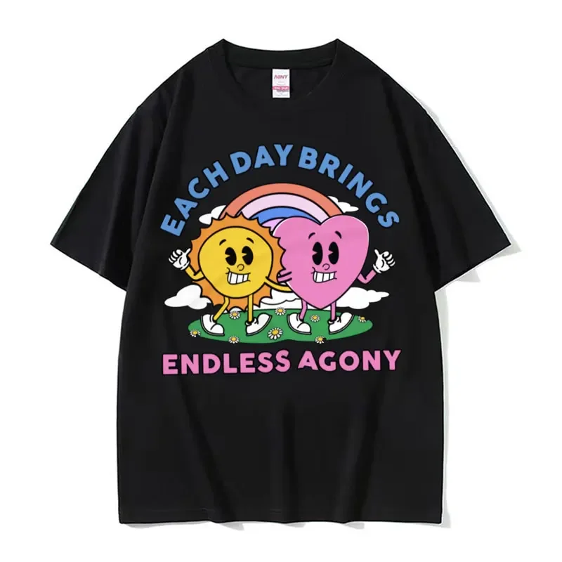 Each Day Brings Endless Agony Funny Meme T-shirt Unisex Summer Fashion Aesthetic T Shirts for Men Vintage Oversized T Shirt Tops