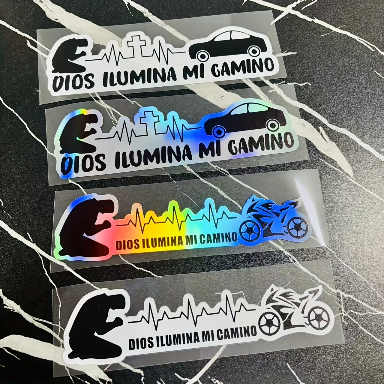 God Bless My Path Stickers for Motorcycles and Cars - Waterproof Vinyl Decals with Cross Symbol, Ideal for DIY Outdoor