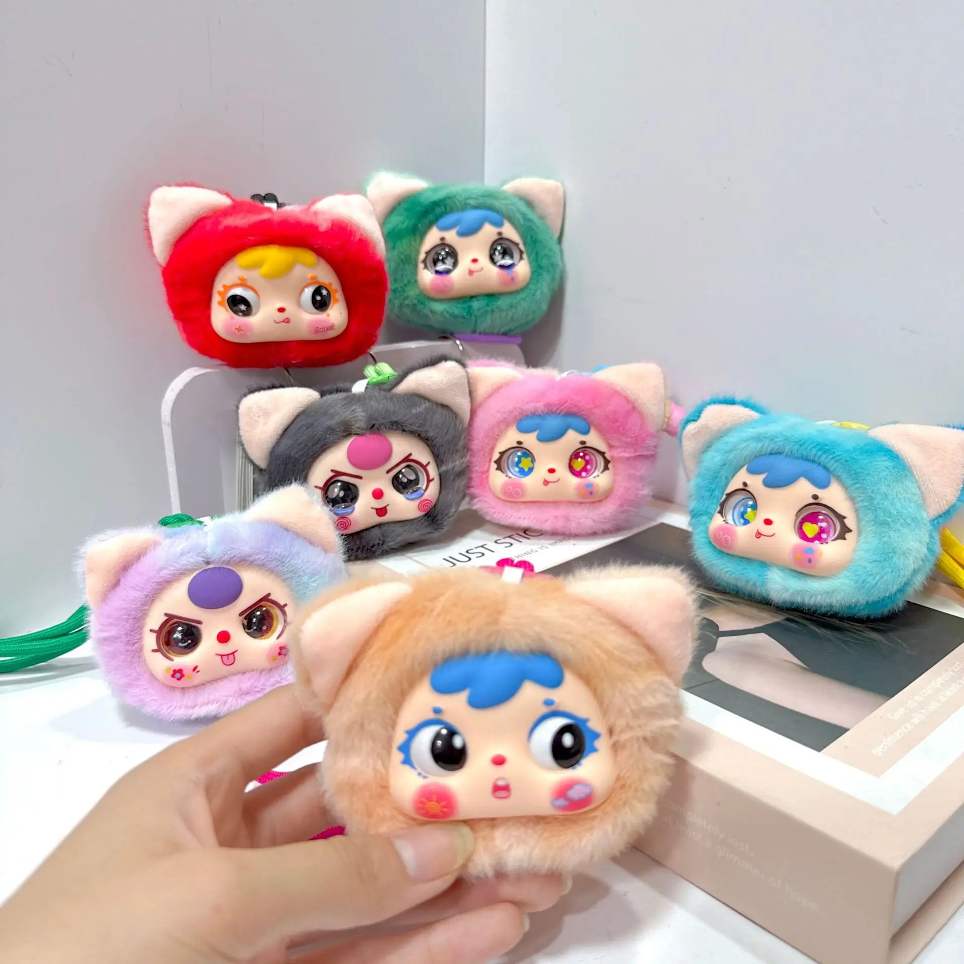 Schattige baby driejarige hanger vinyl pop knuffel pop tas hanger sleutelhanger pop sleutelhanger cinnamoroll pluche sleutelhanger cartoon