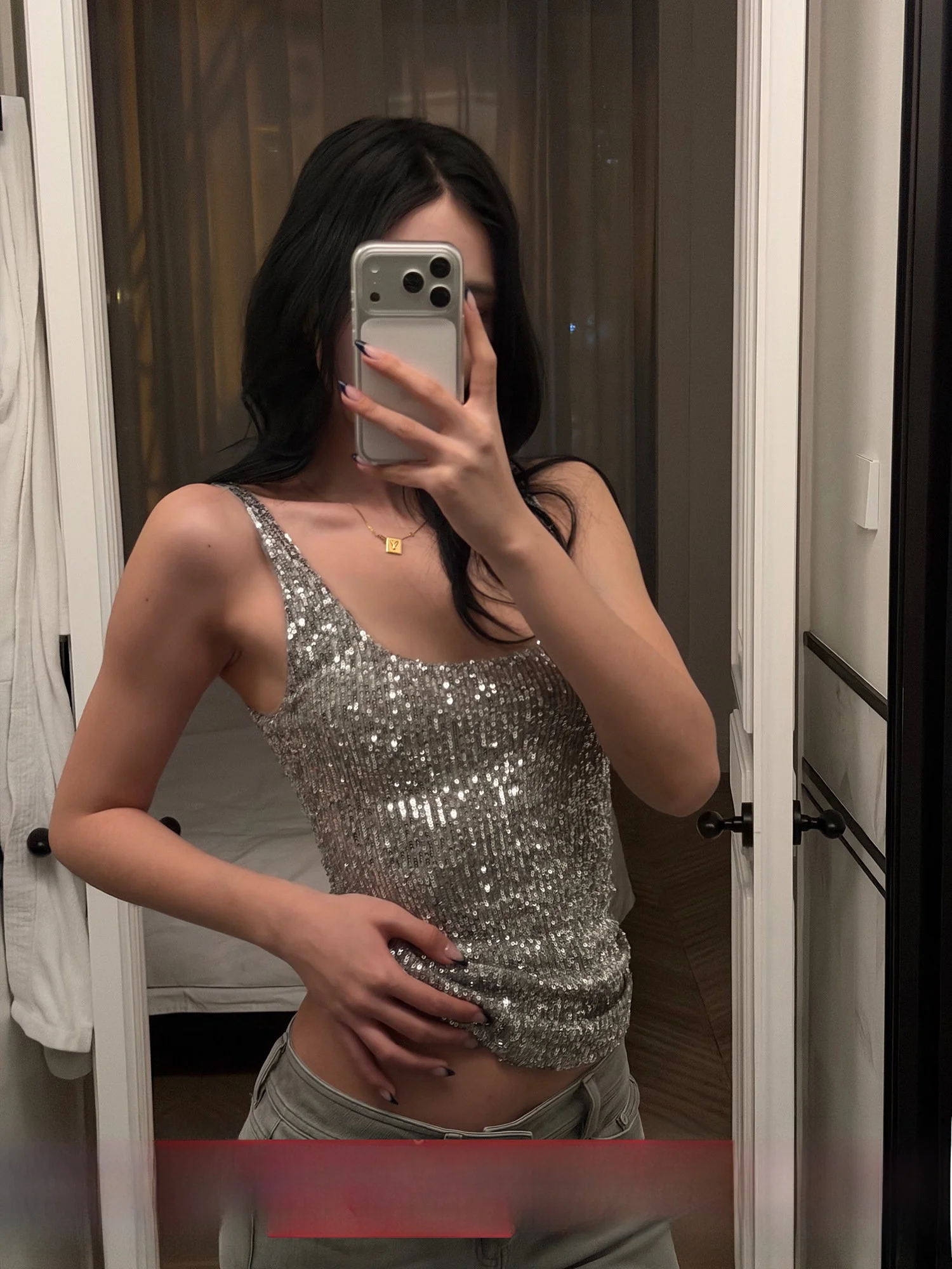 

Женский топ-жилет Rovente Silver Star Galaxy с пайетками, на бретельках, с U-образным вырезом, утягивающий, из высокоэластичного полиэстера