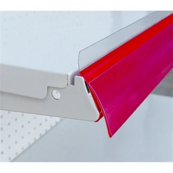 Supermarket Shelving Plastic Price Tag Holder Fence Plastic Strip Label Holder Clip Rail Shelf Channel Mounted Banner Display