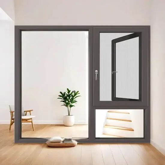China Aluminum Glass Casement Window Non-Thermal Break Series Casement Windows