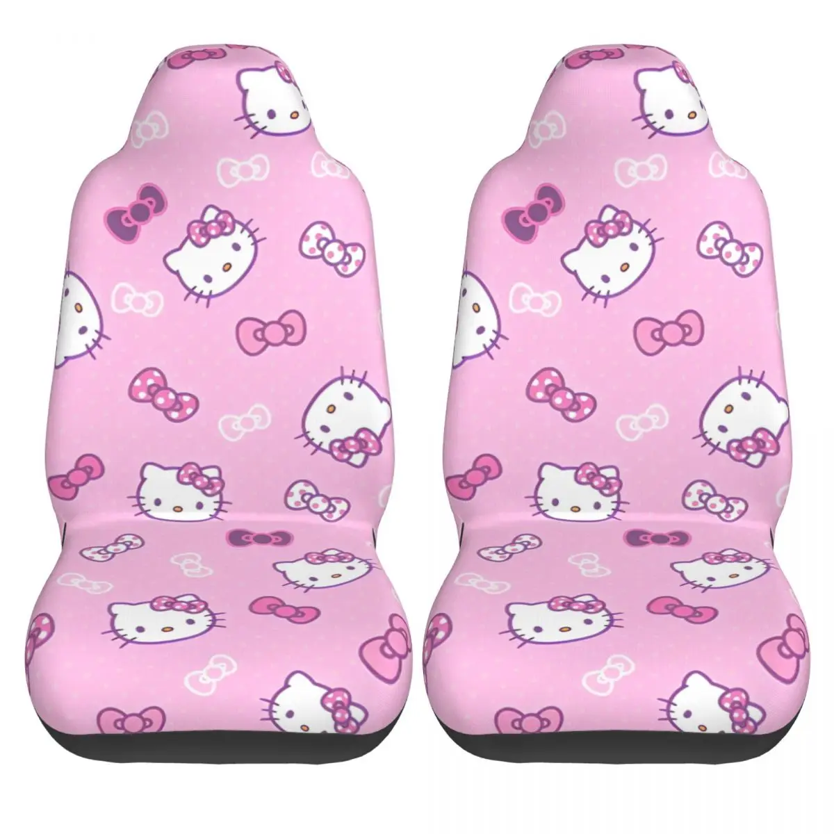

Hello Kitty Car Seat Covers Cute Interior Auto Seat Covers Polyester Stretchable 2 Pcs Cover