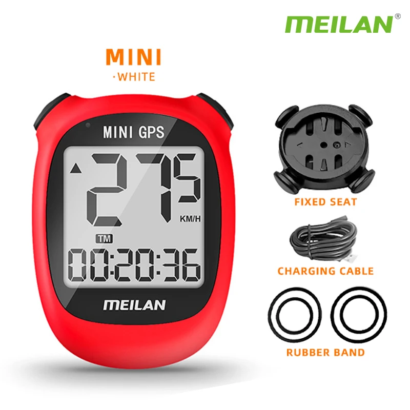 Meilan M3 MINI GPS bicicleta ordenador GPS velocímetro velocidad altitud DST tiempo de conducción inalámbrico blanco rojo juventud ciclismo odómetro