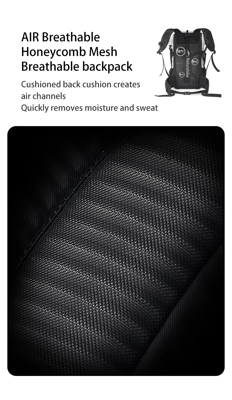 Naturehike Helium 30L Reiserucksack für Herren und Damen, Klettertasche für Outdoor-Sportarten, Wandern, Bergsteigen, ultraleicht, großes Fassungsvermögen – Detail 4
