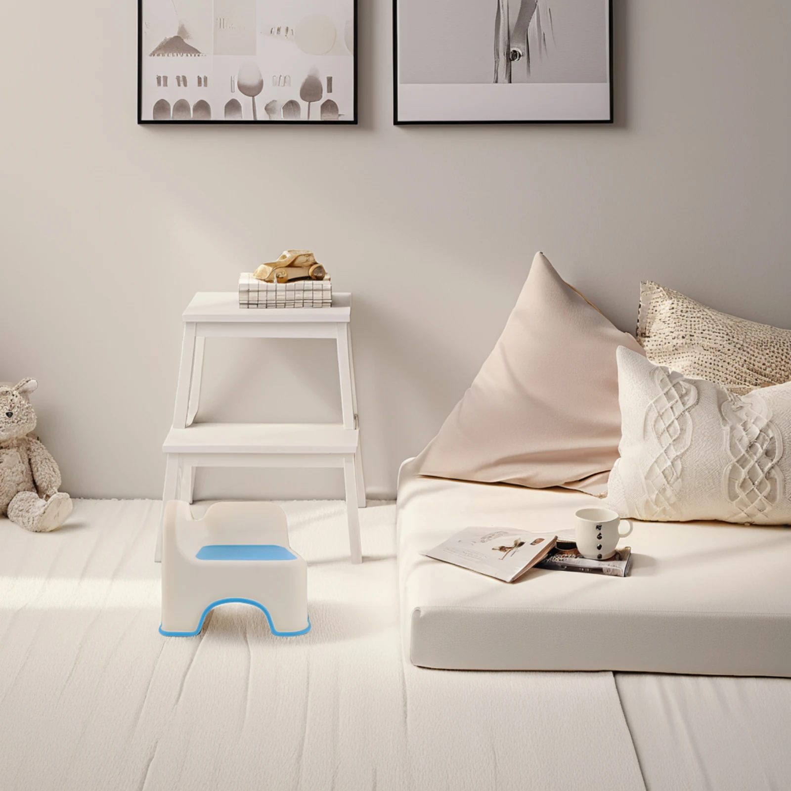 Engrossado crianças fezes de plástico anti leve portátil dobrável passo criança sapato mudando banho footstool para casa