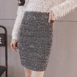 Women's Skirt Luxury Wrap Night Club Clothes Outfit Tight Skirts for Woman Sequin Sexy High Waist Summer 2025 Fashion Streetwear
