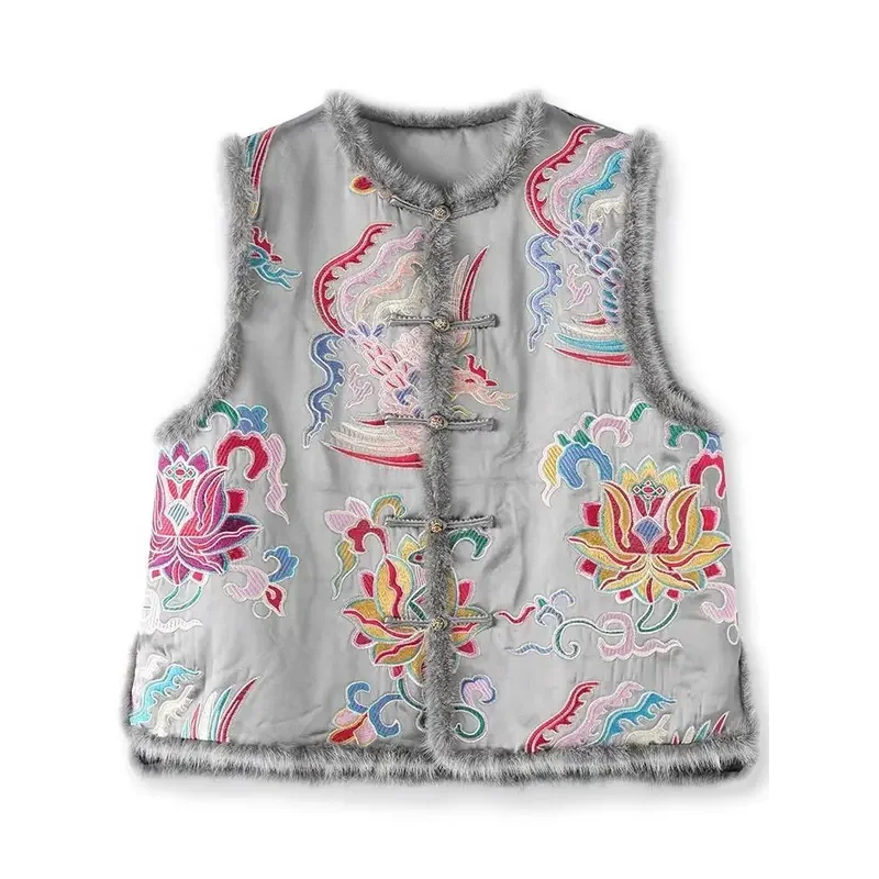 جديد M-3XL المرأة الصينية التقليدية خمر سترة أنيقة زهرة التطريز القطن الكتان القمم الشرقية تانغ دعوى AKLITGFHCX2025 #5