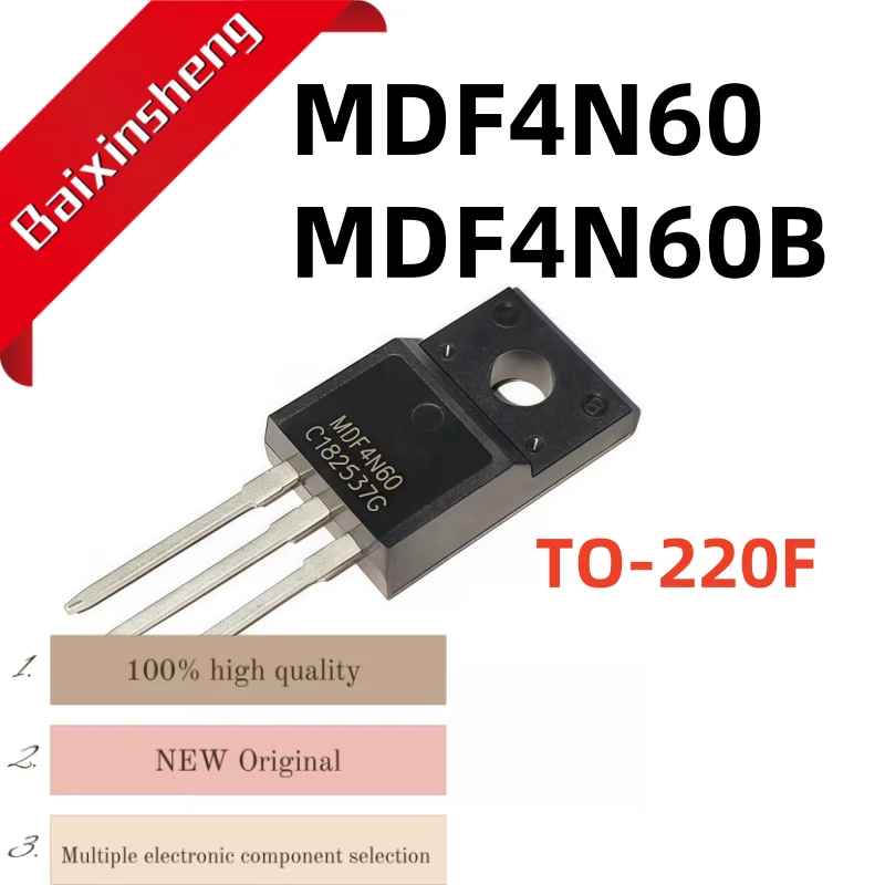 

10PCS NEW MDF4N60 TO-220F MDF4N60B 4N60 4A600V MOS field-effect transistor