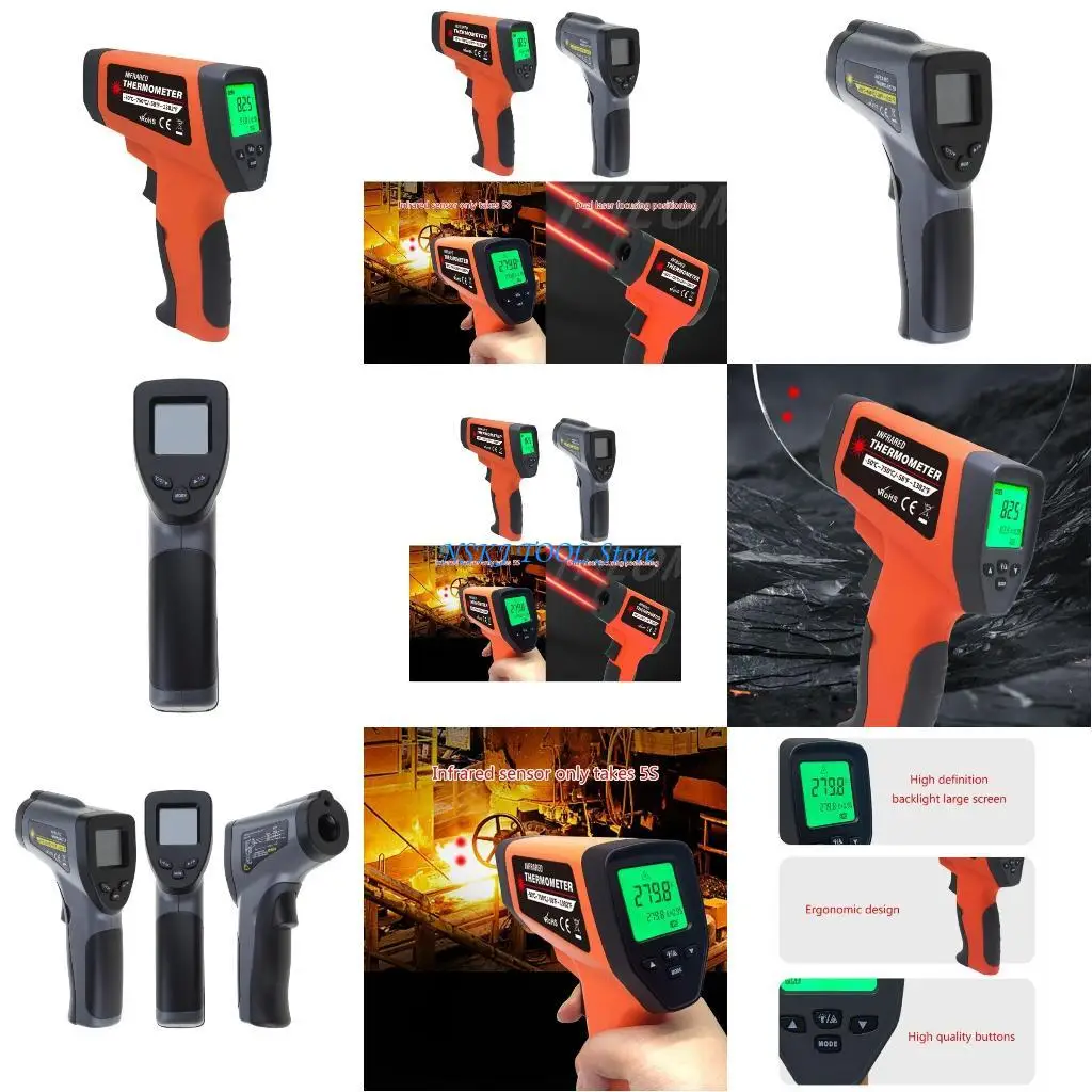 

L8RC Industry Temperature Meter Digital No-contact Lasers InfraredThermometer Meter