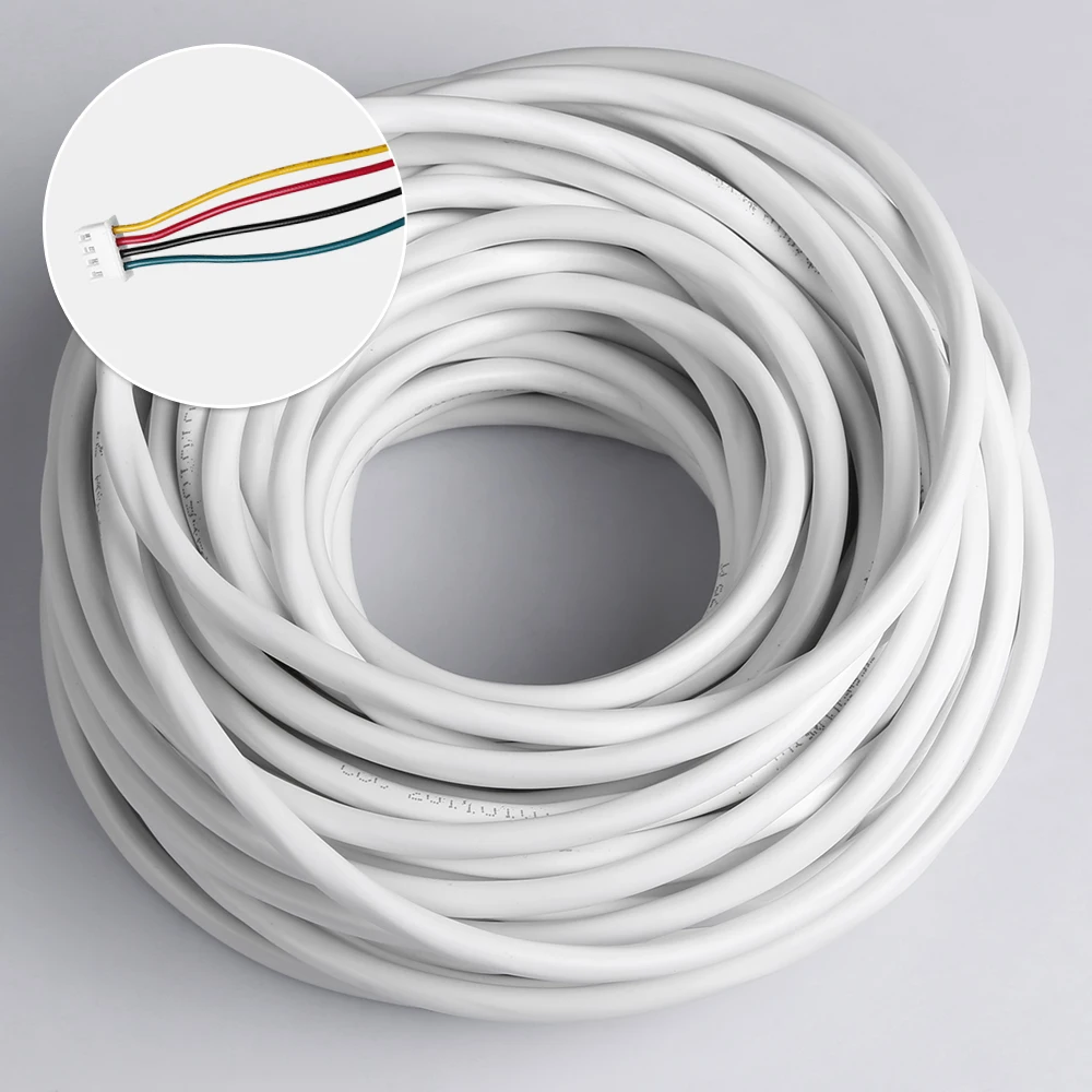 20m 4-Core Copper Extension Cable for Video Door Phone – 0.3mm² Thick Wire, Stable Signal for Intercom/Doorbell System