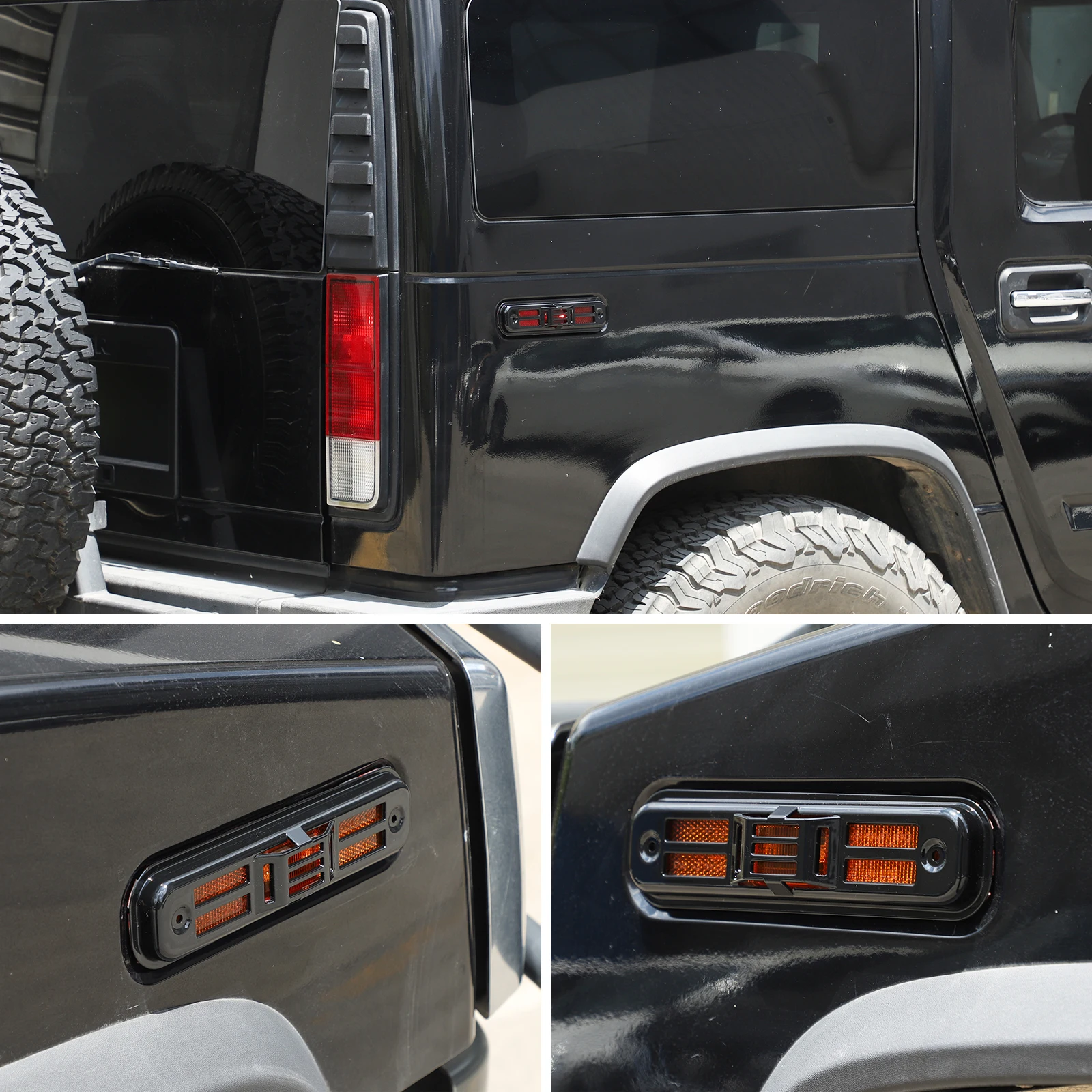 

Car styling For Hummer H2 2003-2009 ABS Car Side Turn Signal Protective Mesh Cover Decorative Cover Car Exterior Accessories