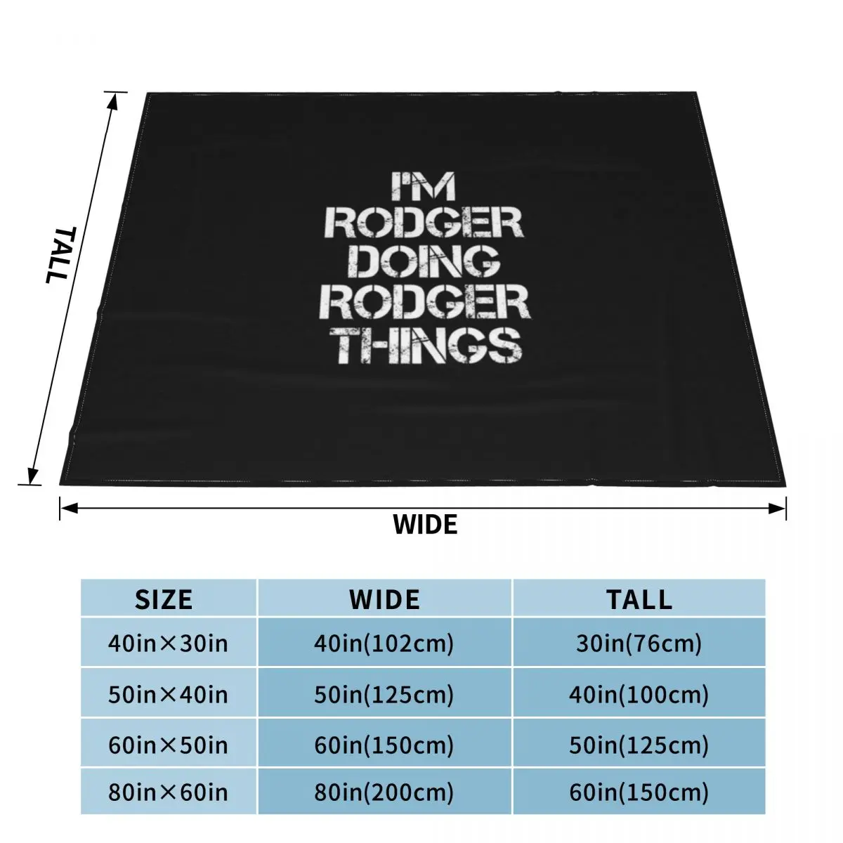 Rodger Name T Shirt - I'm Rodger Doing Rodger Things Name Gift Item Tee Throw Blanket Camping Loose Blanket