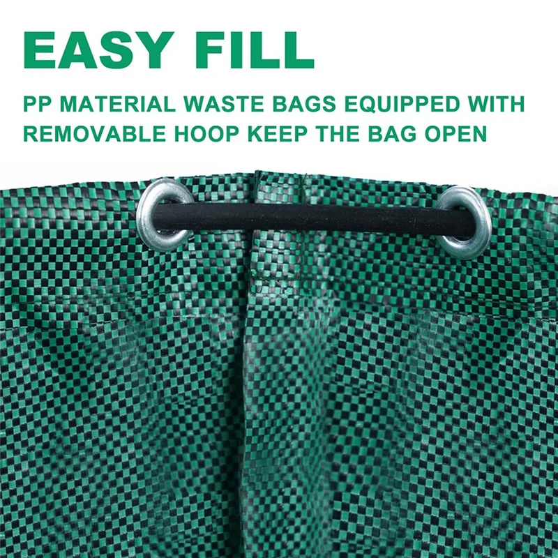 

3 упаковки многоразовых мешков для дворовых мусора емкостью 106 галлонов с усиленными ручками Очень большие прочные мешки для мусора