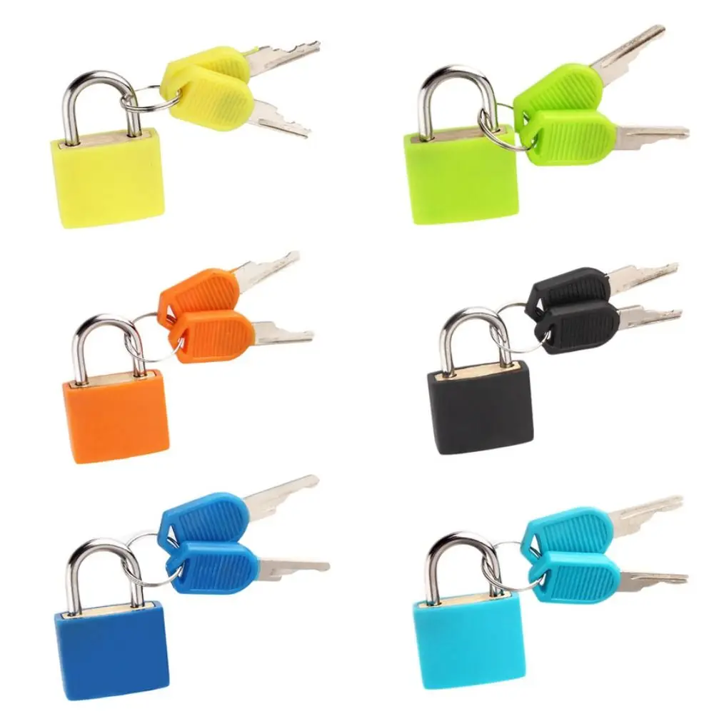 23mm Mini Suitcase Padlock Strong Steel Small Luggage Lock Anti-Theft Security Cabinet Door Lock with 2 Keys Travel Supplies