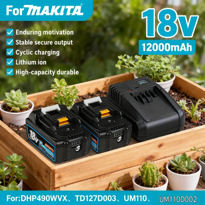 

Genuin 12.0Ah 18V Cycling charging Lithium-Ion for MAKITA Electric tool for DHP490WVX、TD127D003、UM110、UM110D002 & More ⚡