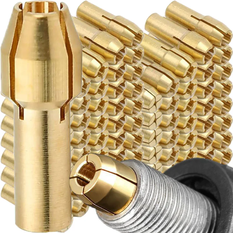 

10-100 шт. латунные цанги мини-сверлильные патроны вал электродвигателя сверло медный адаптер шлифовальный станок адаптер мощность вращающийся инструмент