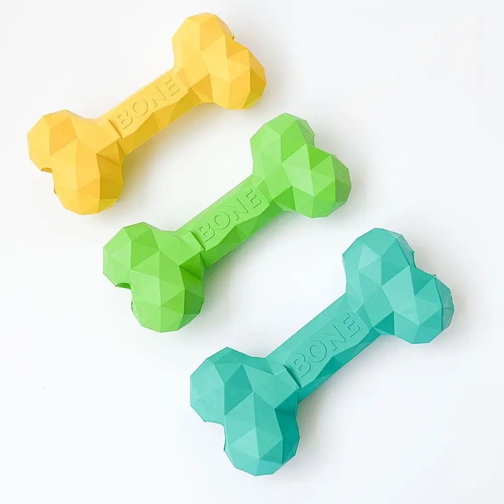 

Rubber Pet Leaky Food Bone Toy Bite-resistant Creative Dog Grinding Stick Fun Portable Diamond Shaped Bone Toys Gift