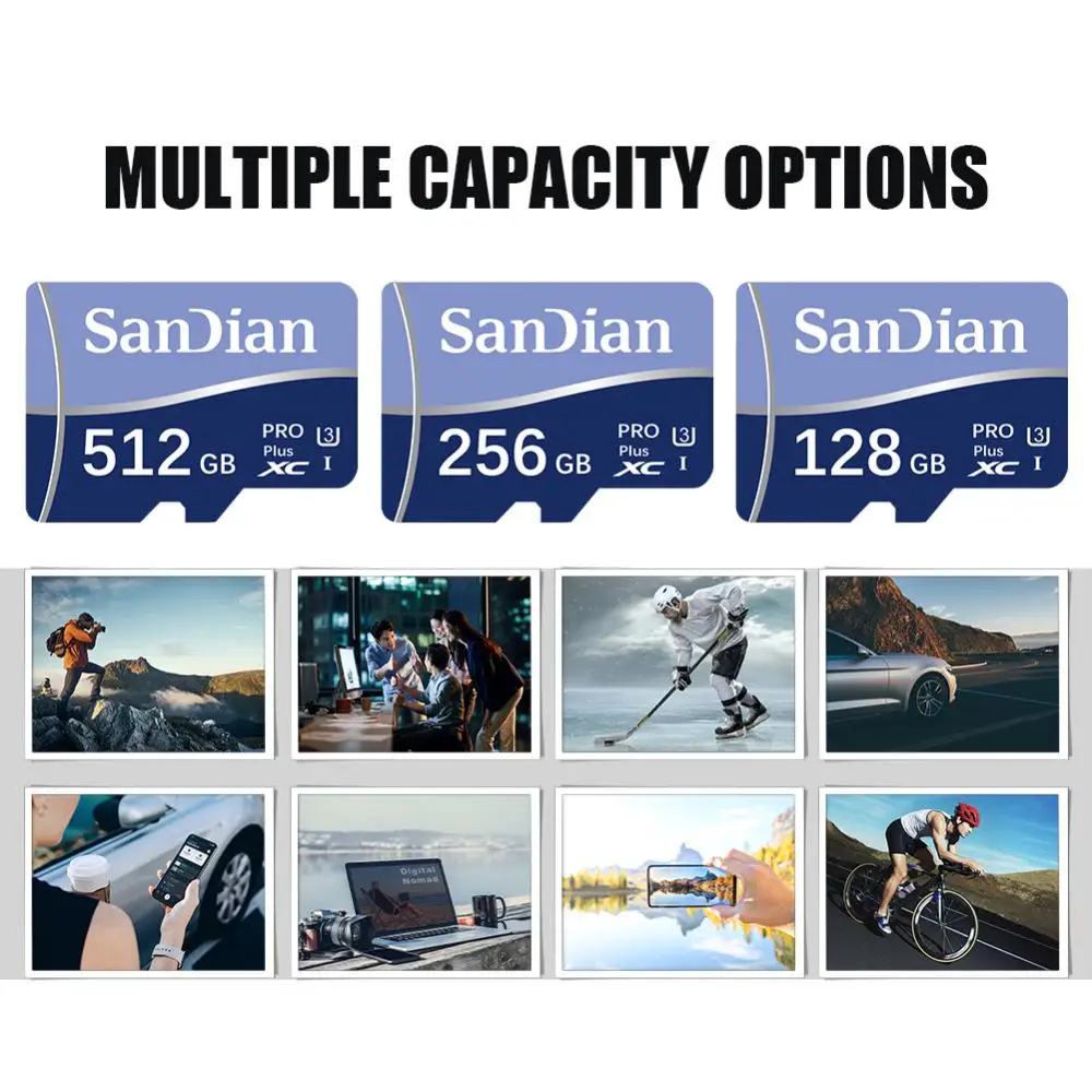 Micro TF SD Card High Speed SD Memory Card 128GB 256GB 32GB 64GB SD Card U3 A2 TF Flash Card for Xiaomi Phone Camera table PC