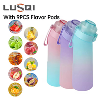 LUSQI 650ML Flavored Water Bottle With 9 Flavor Pods With Straw Suitable For Outdoor Sports For Thanksgiving/Christmas Gifts