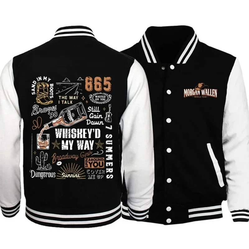 Wallen Tour 2024 Country Western Baseball Uniform Jacket Hoodie Sweatshirt Streetwear Women