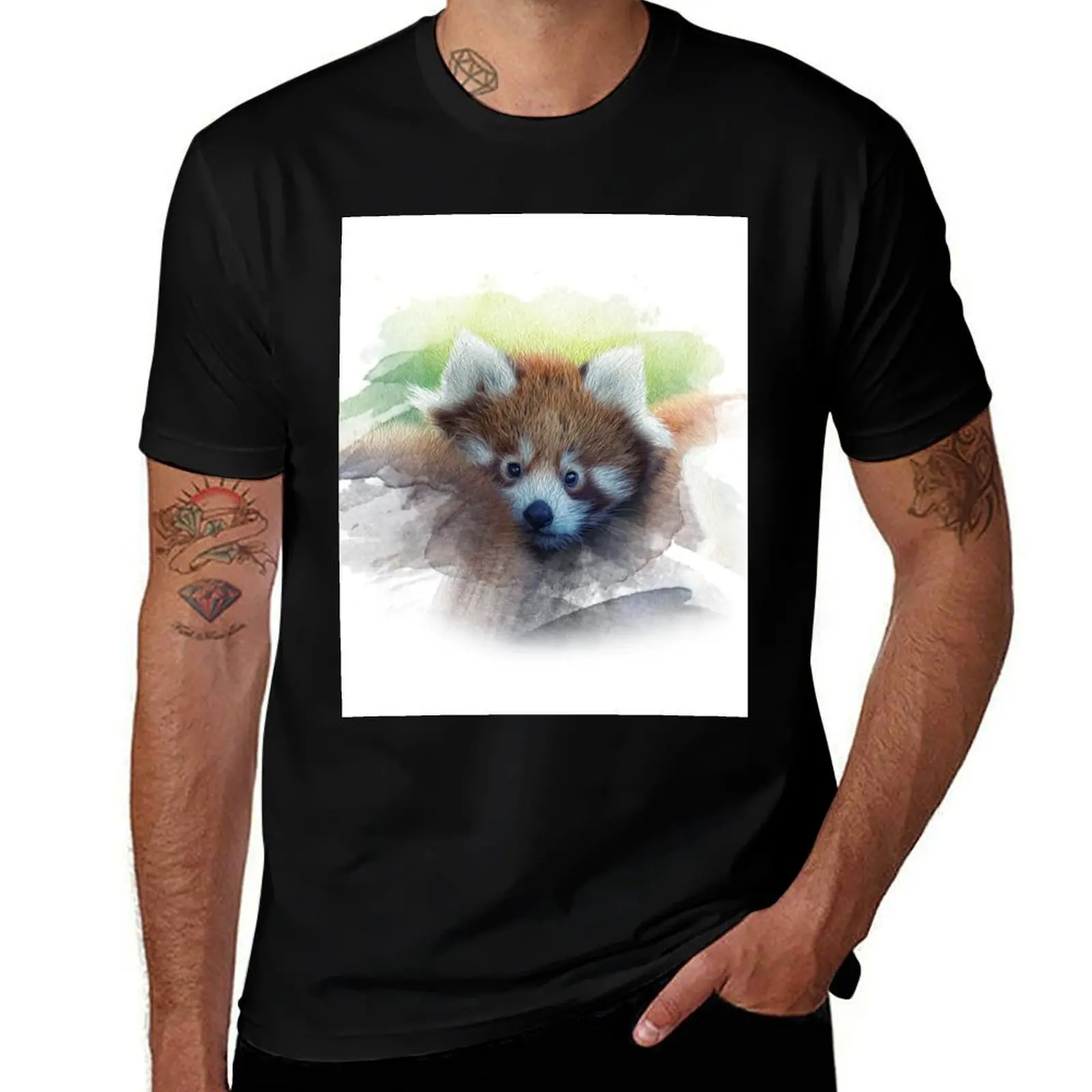 

Baby red panda T-Shirt t shirt for man man t shirt luxury man t shirts cotton T-Shirt