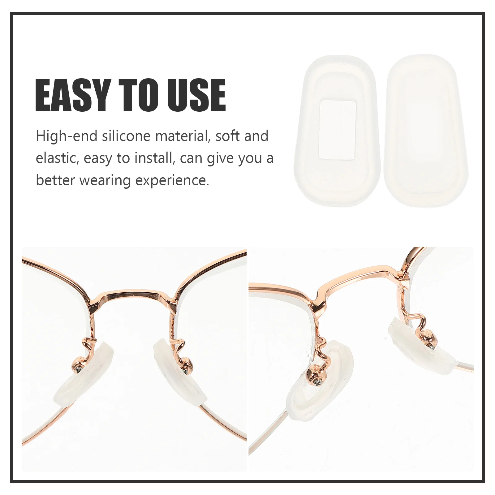 

12Pairs Soft Silicone Nose Pads for Glasses Anti-Slip Support Comfortable Wear Eyeglass Nose Pad Replacements Optical Use
