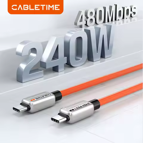 Cabletime 240w cabo pd usb c para usb c cabo adaptador de carregador rápido tipo c para c cabo de alimentação para portátil macbook samsung ipad