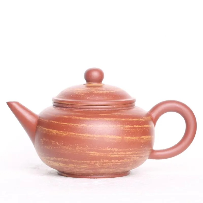 Red Teapot Raw Ore Mud Material Handle Pot Purple Clay Tea Set  Horizontal Teapot Mixed Mud Chaozhou Hand-Pulled Kung Fu Teapot