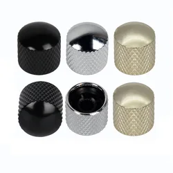 NEW 2pcs Dome Metal Bass Knobs Electric Guitar Speed Control Potentiometer Knobs Black / Chrome /Gold Available