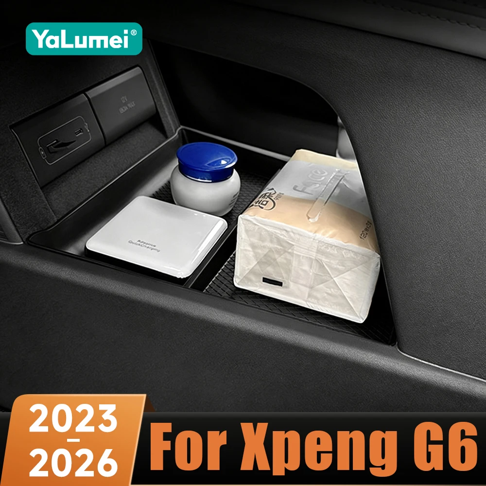Für Xpeng G6 2023 2024 2025 2026 TPE Auto Mittelkonsole Untere Aufbewahrungsbox Schichtfach Organizer Zubehör Ordnungsbox