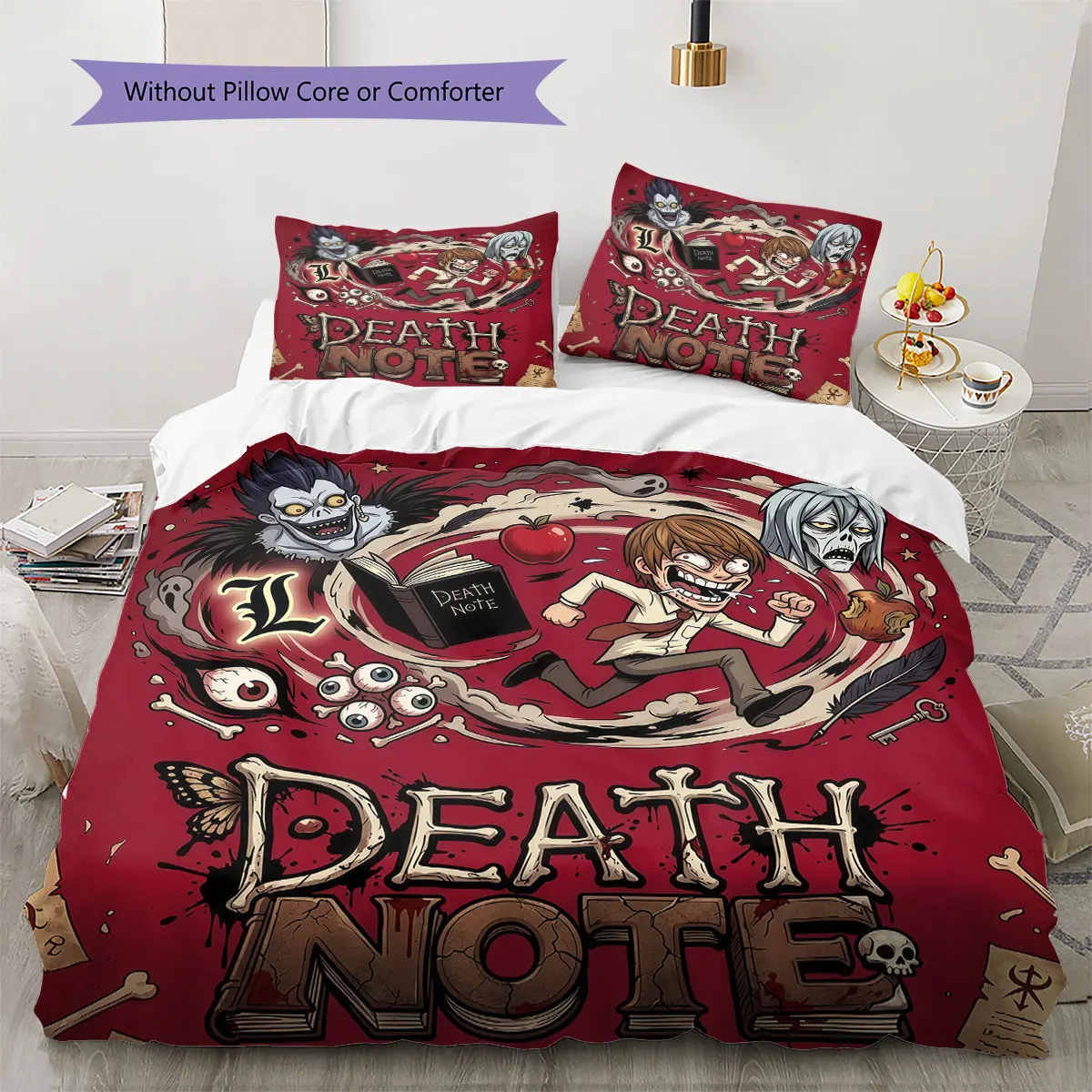Death Note Comfor Duvet Cover Children's Bedding Set,Extra Large Size Ideal Gift Various Sizes Available -HE181