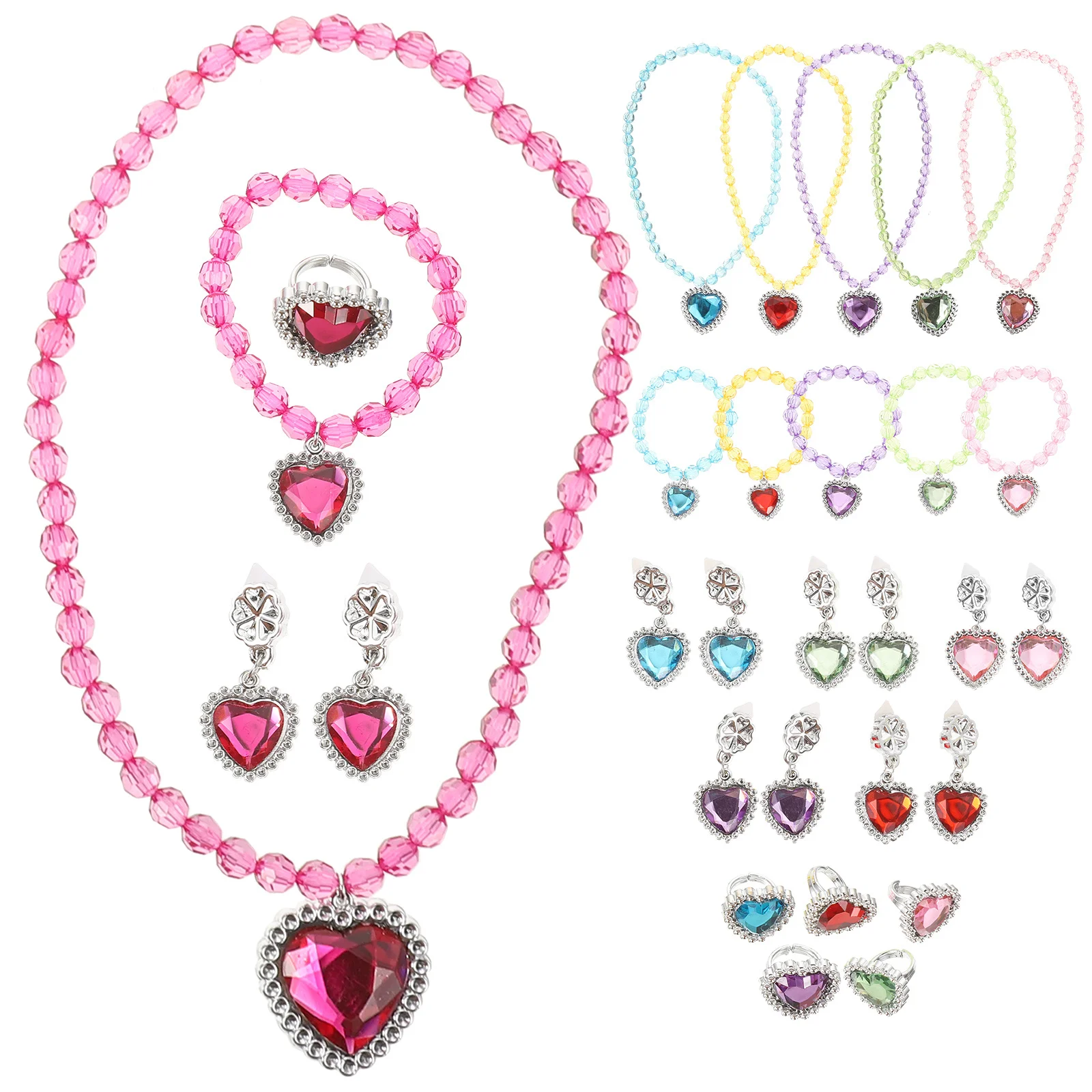 6 set meisjes sieraden set kinderen aankleden accessoires verjaardagscadeau voor peuters van 4 tot 8 jaar kostuum sieraden speeltijdplezier