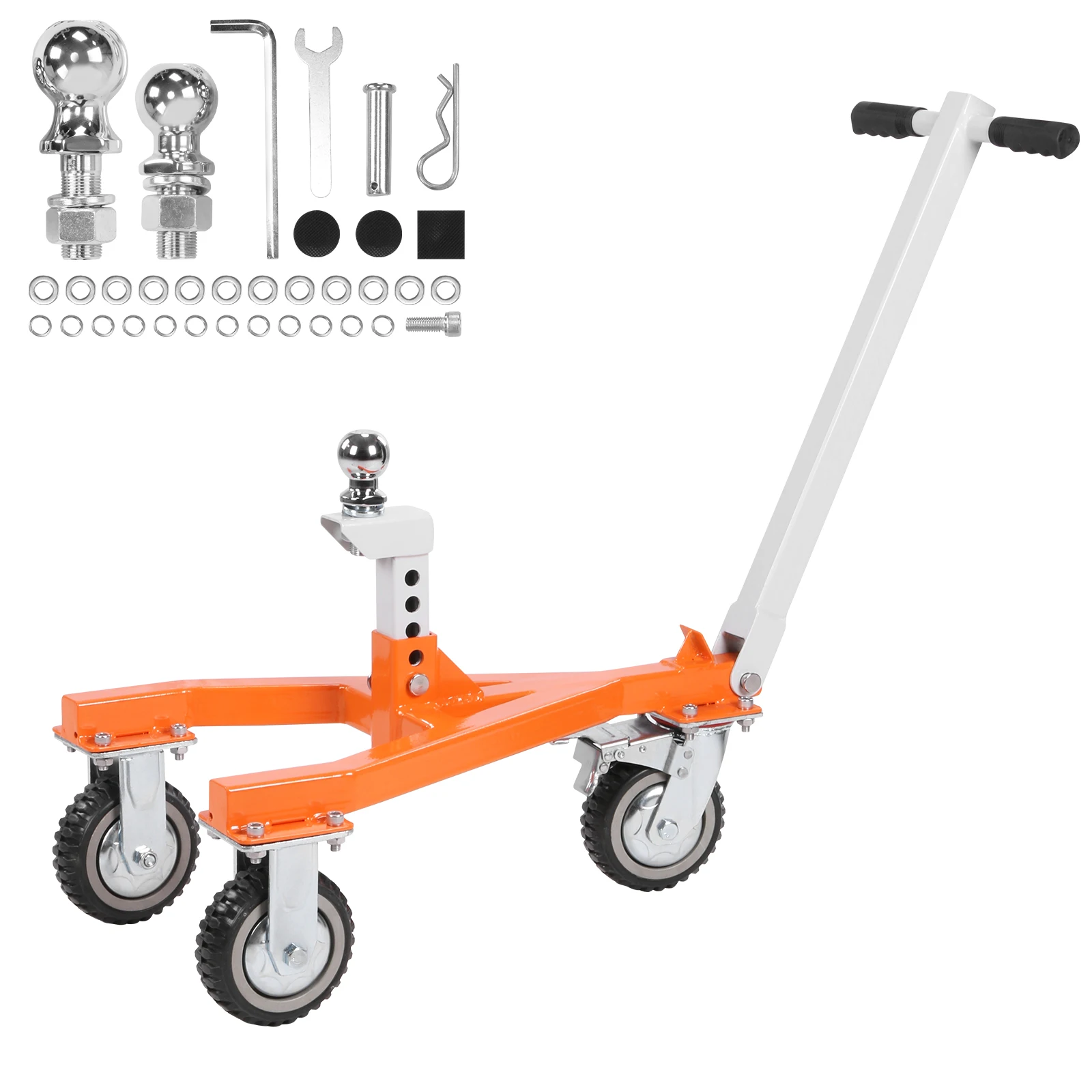 

Boat Mover 3500 Lbs Tongue Weight Portable Trailer Dolly with 2 in & 2-5/16 in Ball Angle Adjustable Suitable for RV Boat Camper