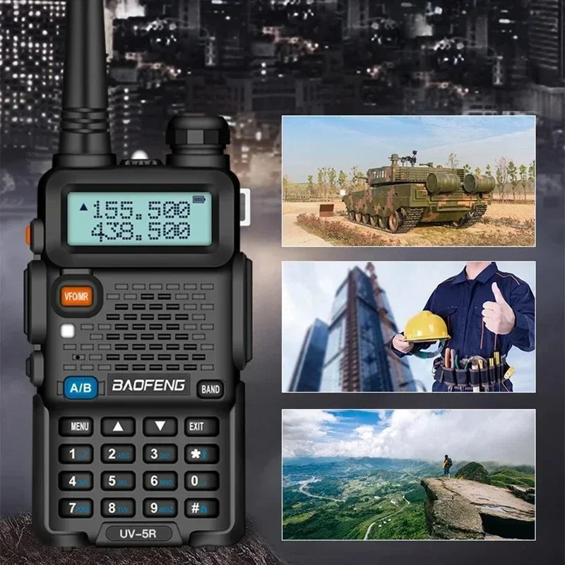 Baofeng UV-5R جهاز اتصال لاسلكي 8 واط 3800 مللي أمبير قدرة عالية ثنائي النطاق VHF UHF 136-174/400-520 ميجا هرتز Type-C شحن FM اتجاهين أجهزة الراديو لحم الخنزير #3