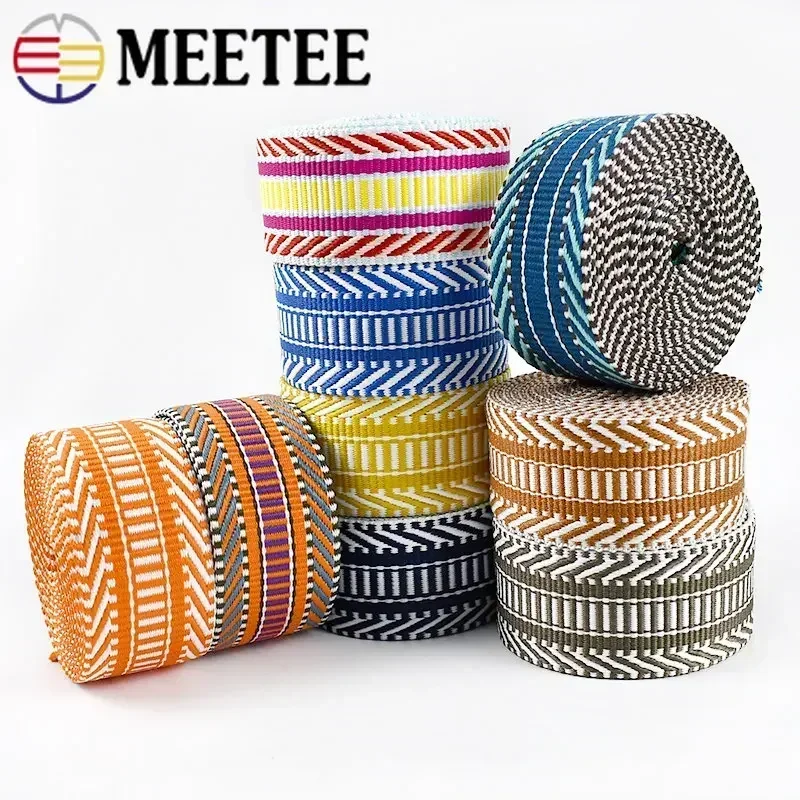 2/5Meters 3/2\'\' 38mm Polyester Jacquard Webbing for Luggage Decoration Ribbon Tape DIY Bags Shoulder Strap Sewing Bias Accessory