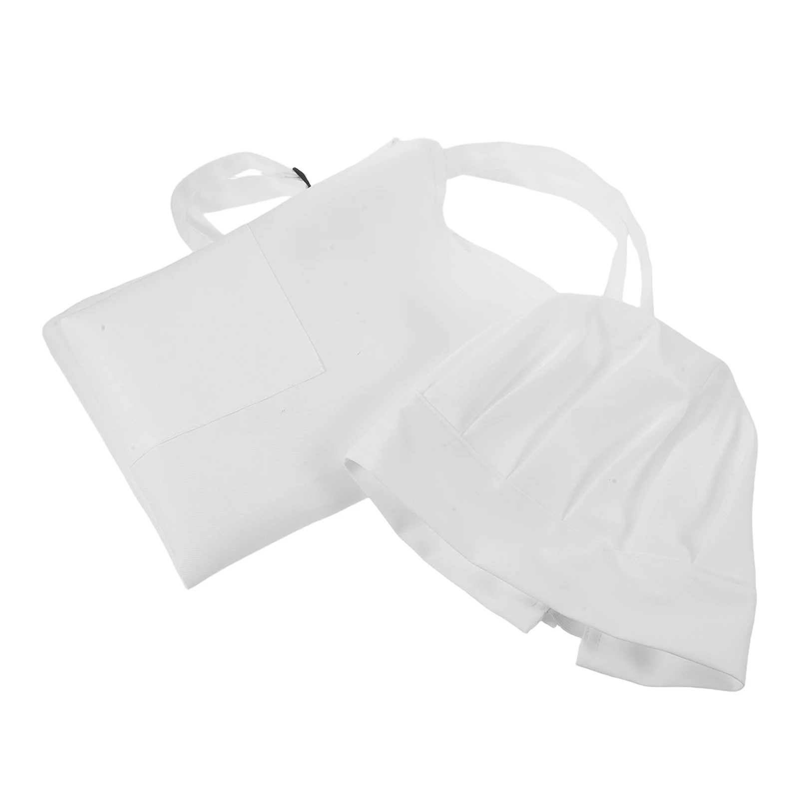 

1 set Adjustable Kitchen Bib Apron Water-Resistant White Chef Apron For Men Women Professional Cooking Outfit For Dishwasher