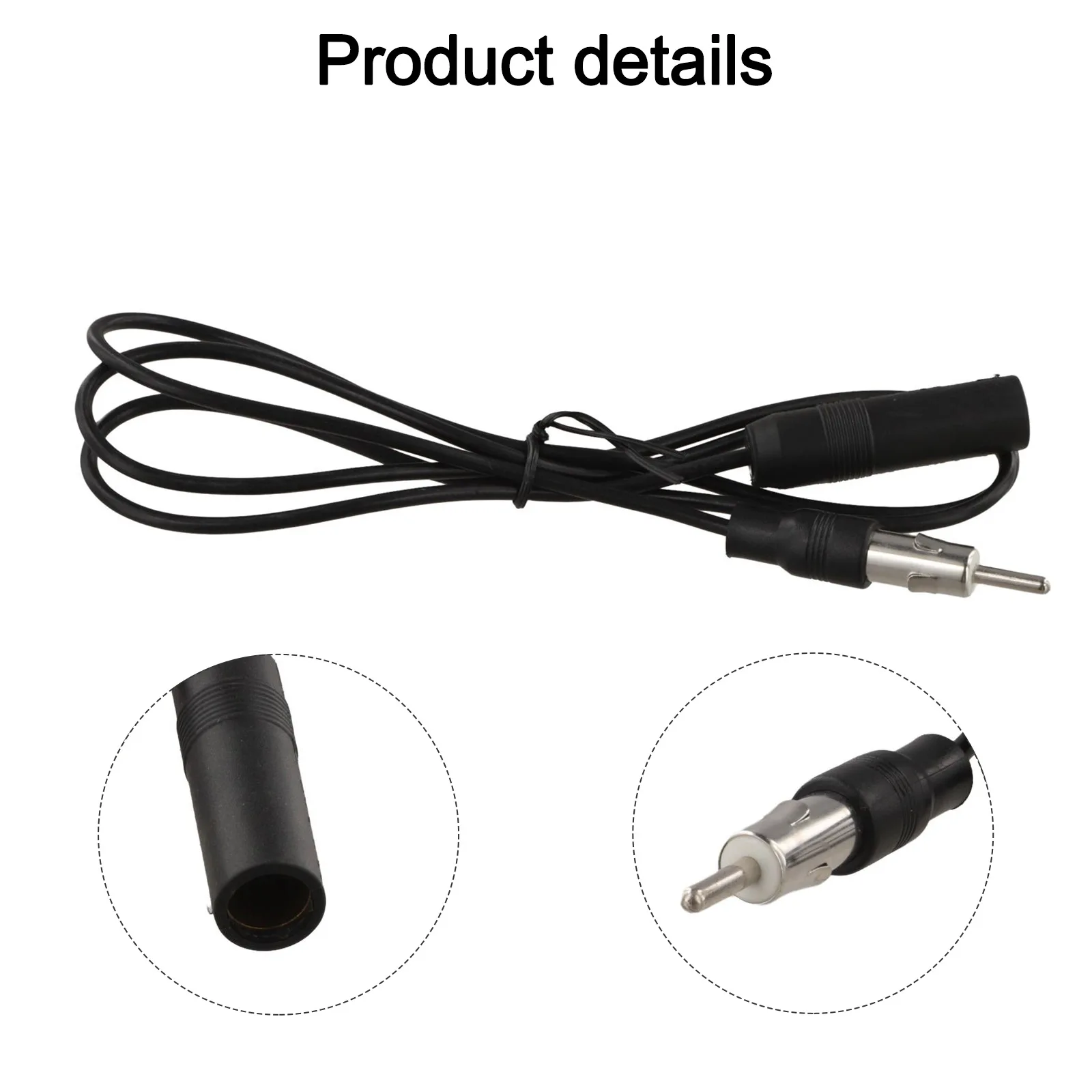 Radio Cable Wire Extension for Cable 100cm ABS Auto Parts Black Car Accessories for general Purpose Replacement