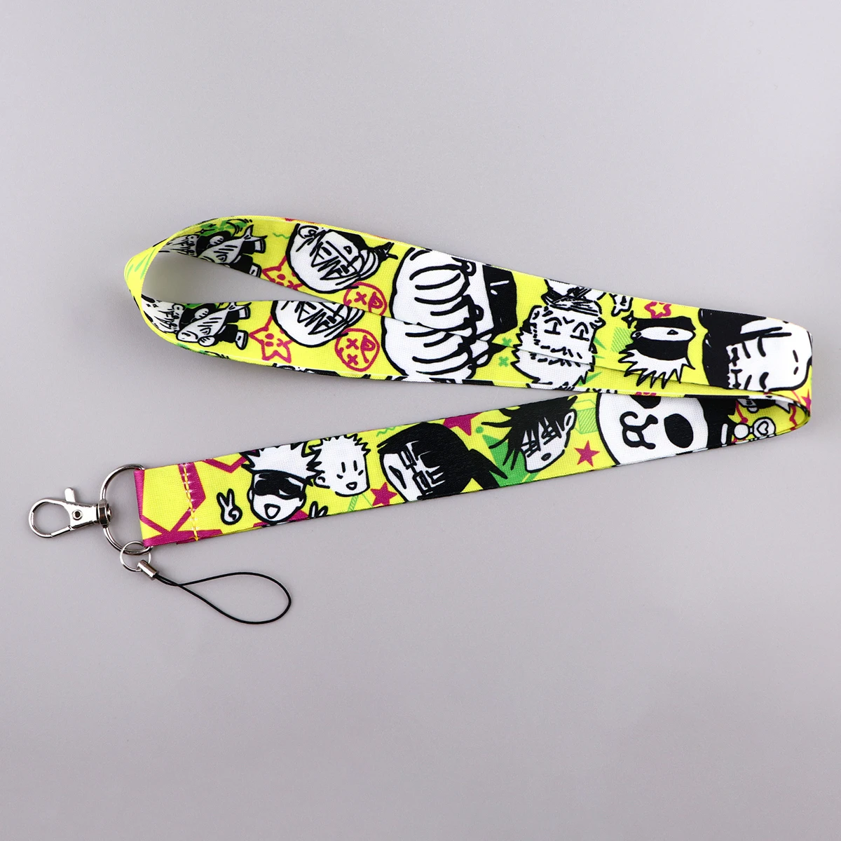 Cool Japanese Anime Neck Strap Lanyard for Key ID Card Yellow Charm Strap Badge Holder DIY Hang Rope Keyring Accessories Gifts