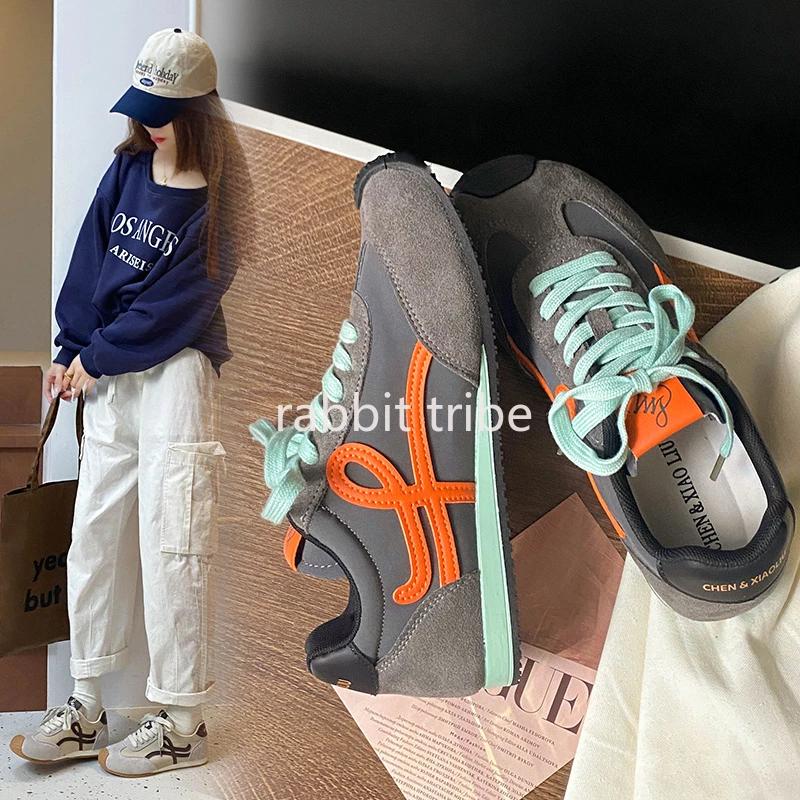 

2025 New Solid Color Casual Women's Shoes Lace Up Women's Flat Shoes Thick Soled Women's Shoes Luxuriy Designer Women's Shoes