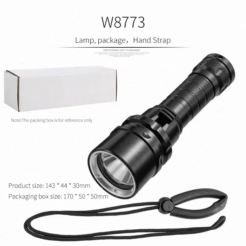 

F5 Powerful LED Diving Flashlight Super Bright T6 Professional Underwater Torch IP68 Waterproof Rating Lamp Using 18650 Battery