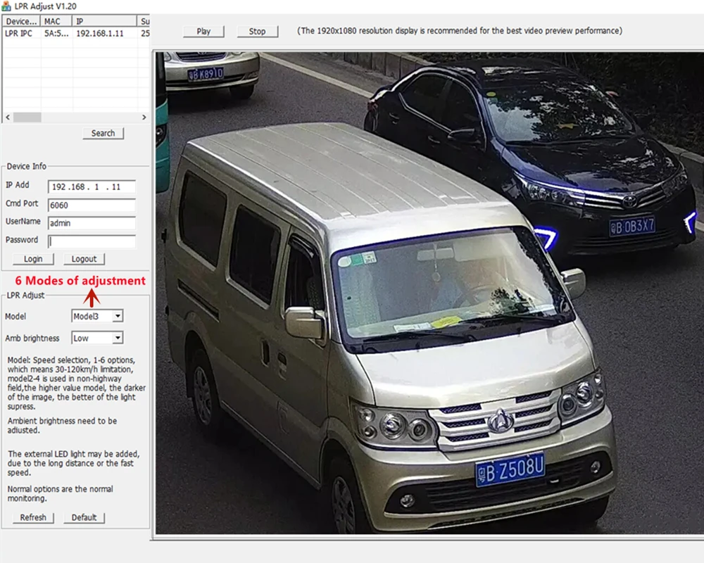 5MP IR LED Vehicle License Number Plate Recognition 5-50mm Varifocal Lens LPR IP Camera For Highway & Parking Lot