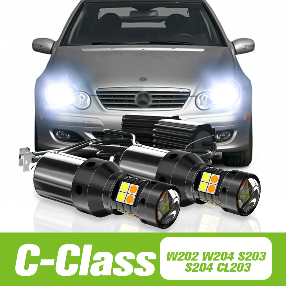 

2pcs For Mercedes Benz C-Class W203 W204 CL203 S203 S204 Dual Mode LED Turn Signal+Daytime Running Light DRL Accessories